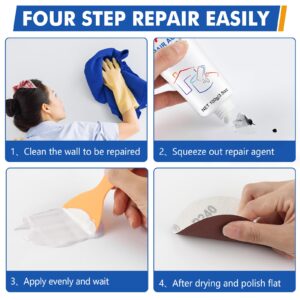 4 Pack Drywall Repair Kit, Wall Spackle Repair, Wall Mending Agent, Drywall Hole Fill Quick and Easy Solution, Wall Patch Repair Kit with Scraper and Sandpaper(4 x 100g)