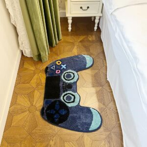 LAKEA Gamer Controller Shaped Tufted Rug 3D Irregular Plush Kawaii Boys Bedroom Bedside Carpet Home Decor Non-Slip Bath Mat Doormat (31.9X19.7in (81X50 CM))