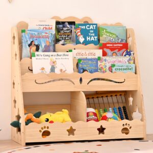 montessori bookshelf for toddlers, kids bookshelf and toy storage,toddler bookshelf for rooms, babybookshelf for nursery multifunctional storage organization