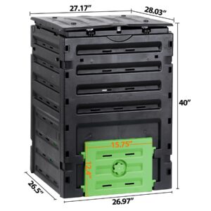 SUPER DEAL Garden Compost Bin 120 Gallon (450 L) Outdoor Large Capacity Composter BPA-Free Material for Fast Creation of Fertile Soil, Easy to Assemble