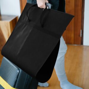 huichuan 42" Black Garment Bag for Travel and Clothes Storage, 5 Pcs Waterproof Nonwoven Suit Bag with Sturdy Zipper & Clear Pocket, Foldable Clothing Storage Bags for Suits, Coats, Jackets & Sweaters