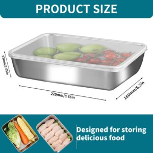 GIUOIDUO stainless steelFood Storage Containers setsstorage box with lidfreezer FrozenKitchen tray with lidOven plateSide dish plate Freezer & Dishwasher Safe