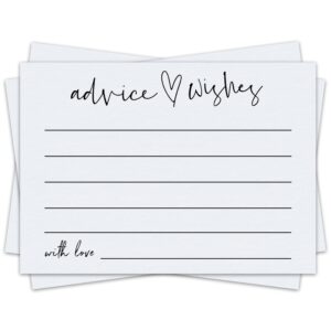 qoamp advice and wishes cards, 30 pieces 4x6 inches minimalist bridal shower card, wedding advice cards, wedding registry ideas, wedding cards for bride and groom, newlyweds, bridal shower-a08