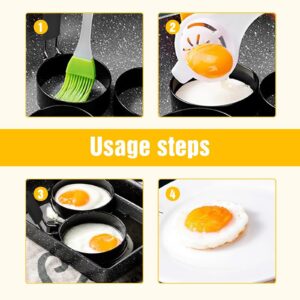 Egg Rings for Frying, Nonstick, Professional and Large, Stainless Steel, Pancake Mold with Silicone Handle, Portable Grill Accessories for Camping Indoor Breakfast Sandwich Burger…(Circles)