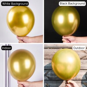 PartyWoo Metallic Gold Balloons, 152 pcs Gold Balloons Different Sizes Pack of 18 12 10 5 Inch Gold Balloon Arch Kit Balloon Garland for Birthday, Graduation, Wedding Party Decorations, Gold-G101