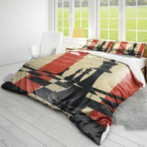 Aimery Chess Duvet Cover and Comforter Set – Artistic and Strategic Chess Piece Design, Premium Microfiber Bedding for a Thoughtful and Unique Bedroom Decor (King (104"x90"),05)