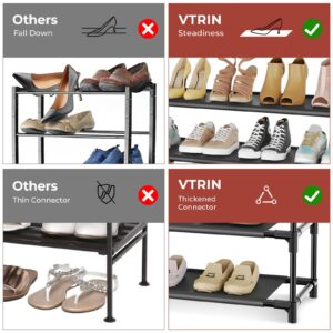 VTRIN 5 Tier Shoe Rack for Closet Shoe Organizer Storage 20-25 Pair Shoe and Boot Long Shoe Shelf with Hook Space Saver Free Standing Shoe Rack Organizer for Front Door Entryway, Small Spaces