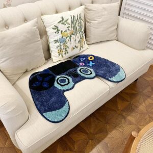 LAKEA Gamer Controller Shaped Tufted Rug 3D Irregular Plush Kawaii Boys Bedroom Bedside Carpet Home Decor Non-Slip Bath Mat Doormat (31.9X19.7in (81X50 CM))