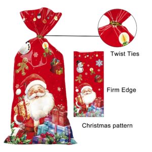 gustach Christmas Treat Bags, 160 PCS 8 Styles Christmas Candy Bags, Christmas Cookie Bags, Christmas Cellophane Treat Bags