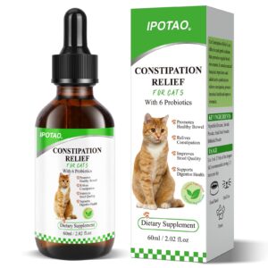 ipotao cat constipation relief, constipation relief for cat, cat laxative constipation relief, natural cat stool softener for digestive health, 60ml