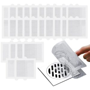 25 pcs disposable shower drain hair catcher 4.1inch shower drain cover mesh stickers hair catcher shower drain floor drain sticker for bathroom laundry bathtub kitchen sink drain(square with handle)