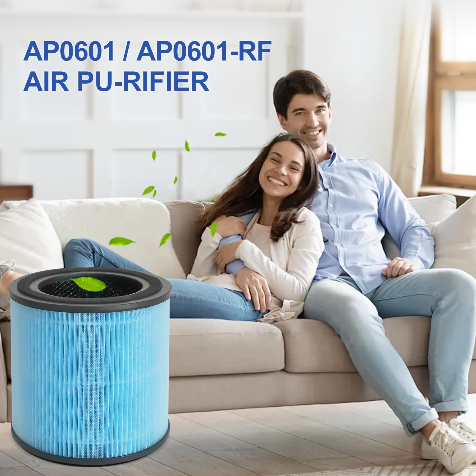 YEEREAD 4-Pack AP0601 Air Purifier Replacement Filters - H13 True HEPA and Activated Carbon Filter Combo, Compatible with Airtok AP0601/AP0601-RF, Enhance Indoor Air Quality, Set of 4