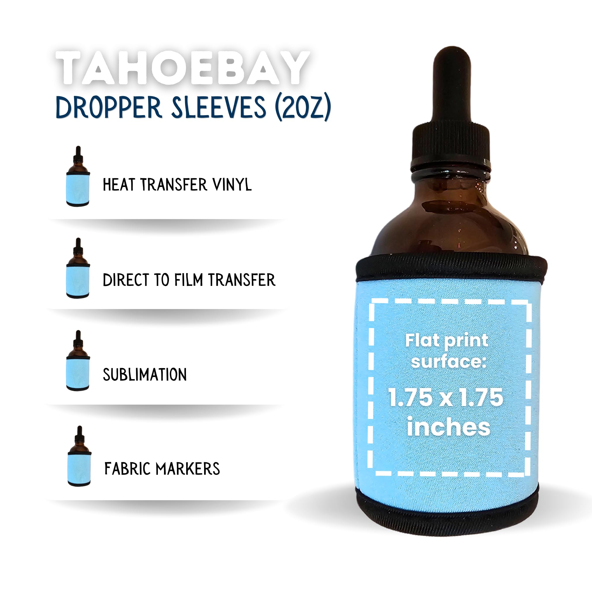 TahoeBay Dropper Bottle Sleeves (12-pack) Thick Neoprene Protector for Tincture Glass Bottles with Eye Droppers for 1oz, 2oz, 4oz Essential Oils (2oz Essential Colors)