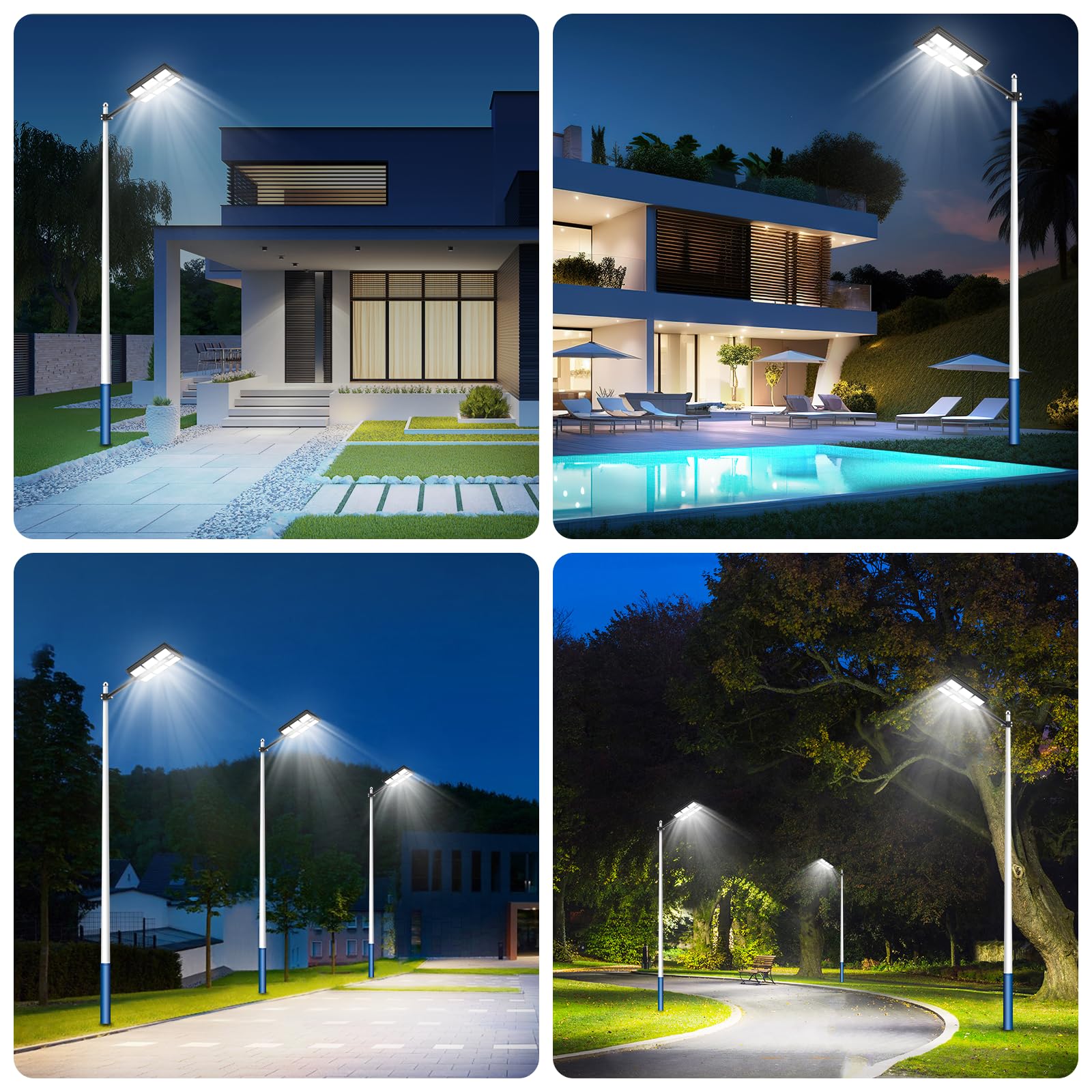 1200W Solar Street Lights Outdoor Waterproof with Remote Control, 1170 LEDS 6500K Solar Parking Lot Lights Dusk to Dawn, Waterproof IP65 Solar Street Light with Motion Sensor for Yard, Garage PACK