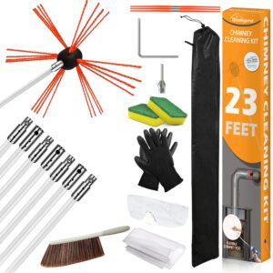 sealegend 23 feet chimney sweep kit chimney brush chimney cleaning kit and rotary chimney cleaning system fireplace brush tool