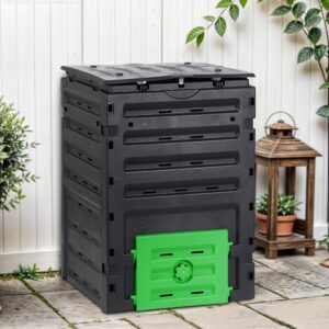 SUPER DEAL Garden Compost Bin 120 Gallon (450 L) Outdoor Large Capacity Composter BPA-Free Material for Fast Creation of Fertile Soil, Easy to Assemble