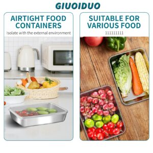 GIUOIDUO stainless steelFood Storage Containers setsstorage box with lidfreezer FrozenKitchen tray with lidOven plateSide dish plate Freezer & Dishwasher Safe