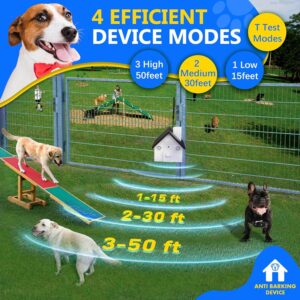 Anti Barking Devices, Dog Bark Control Devices with 3 Modes, 50 Ft Dog Barking Deterrent Device Bark Box Dog Training & Behavior Aids, Dog Barking Silencer for Indoor & Outdoor