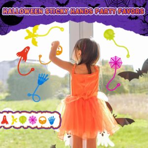 Halloween Sticky Hands Bulk 42PCS Halloween Party Favors for Kids Stretchy Halloween Sticky Hand Toy Halloween Goodie Bag Fillers Party Supplies Halloween Toys Classroom Prizes for Kids