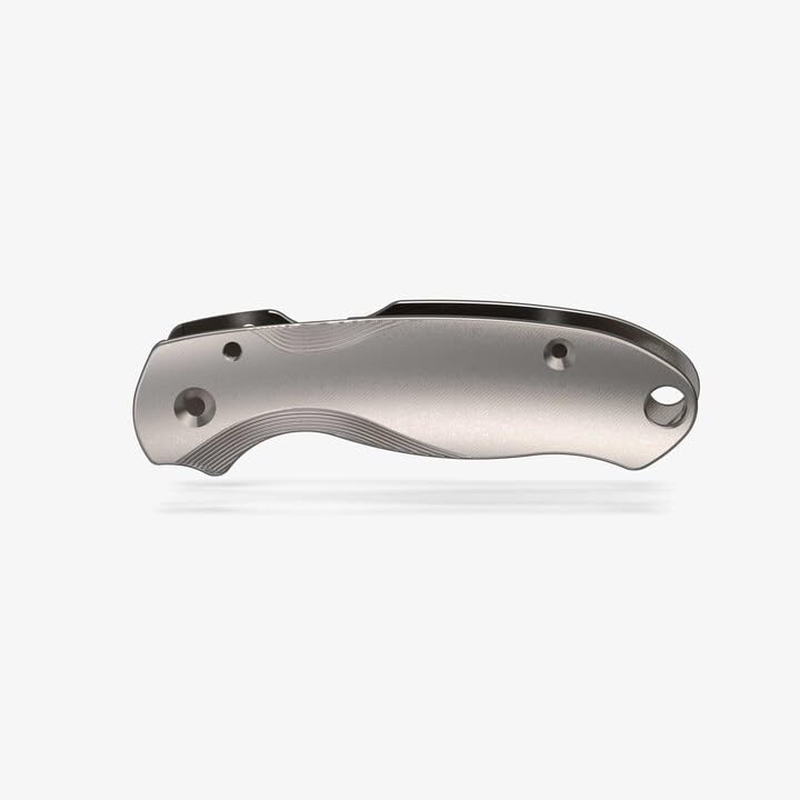 Flytanium Lotus Titanium Scales Compatible with Spyderco Para 3 EDC Knife (Titanium Stonewash)