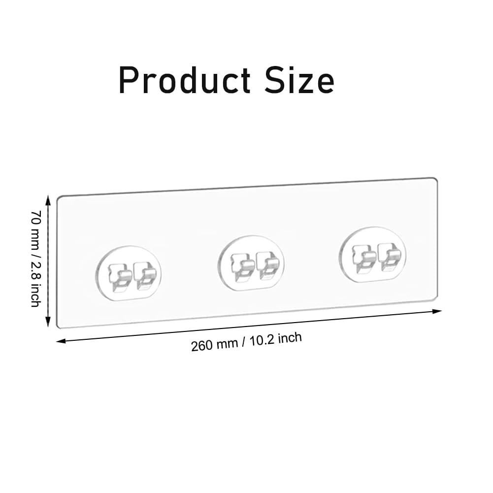 Ewerex Shower Caddy Adhesive Strips Replacement, Waterproof Transparent Shower Adhesive Sticker, No Drilling Strong Hook Strip for Bathroom Storage Shelves Kitchen Racks - 2 Pack