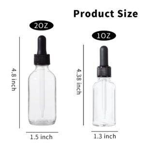 Stellacare 12p, 2oz Dropper Bottle, Glass Bottle, Small Glass Bottles with Lids Clear Glass Jars