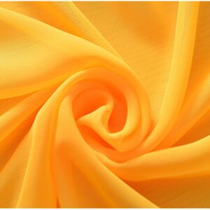 YYCRAFT Chiffon Fabric by The Yard 59" Wide 10 Yards, Bright Yellow