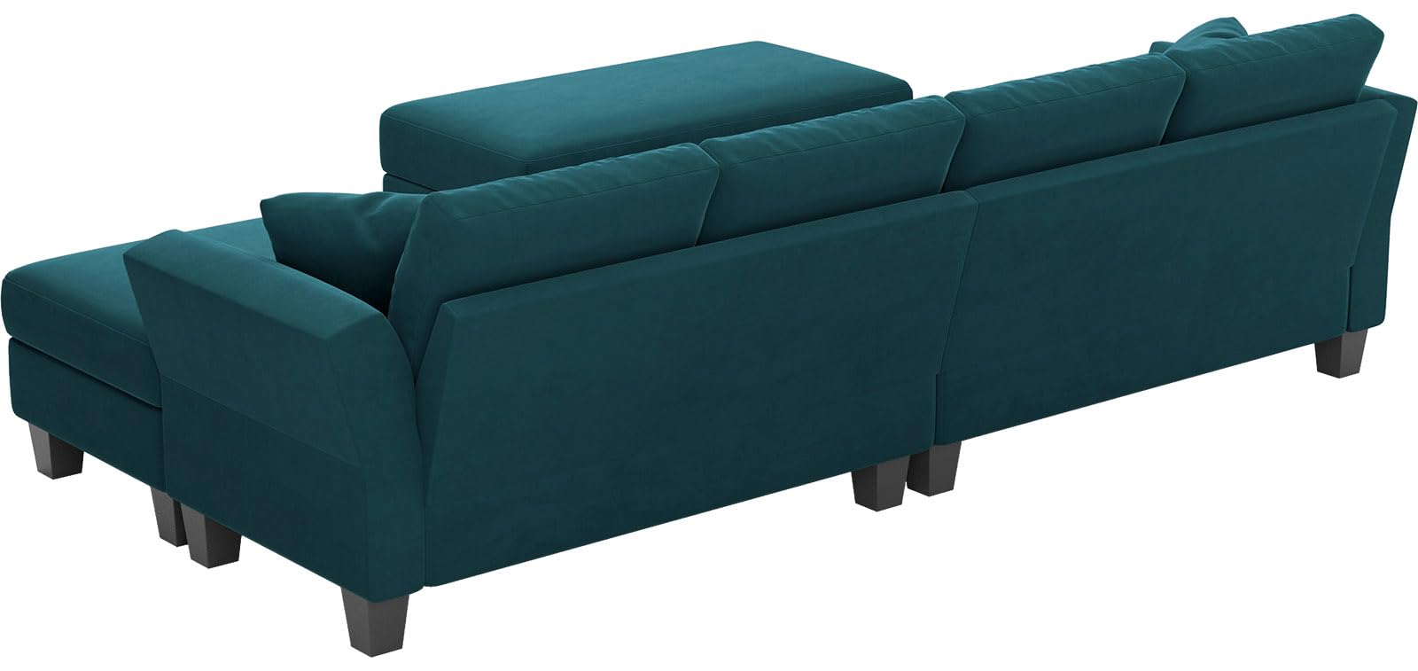 Belffin Convertible L Shaped Couch with Reversible Large Ottoman L Shape Sofa Storage Chaise Sectional Sofa Living Room Furniture Peacock Blue