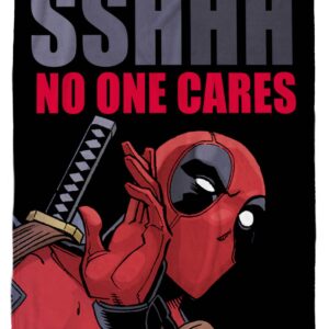 Marvel Deadpool Plush Throw Blanket - Measures 50 x 70 inches, Red and Black Super Soft Lightweight Fleece Bedding