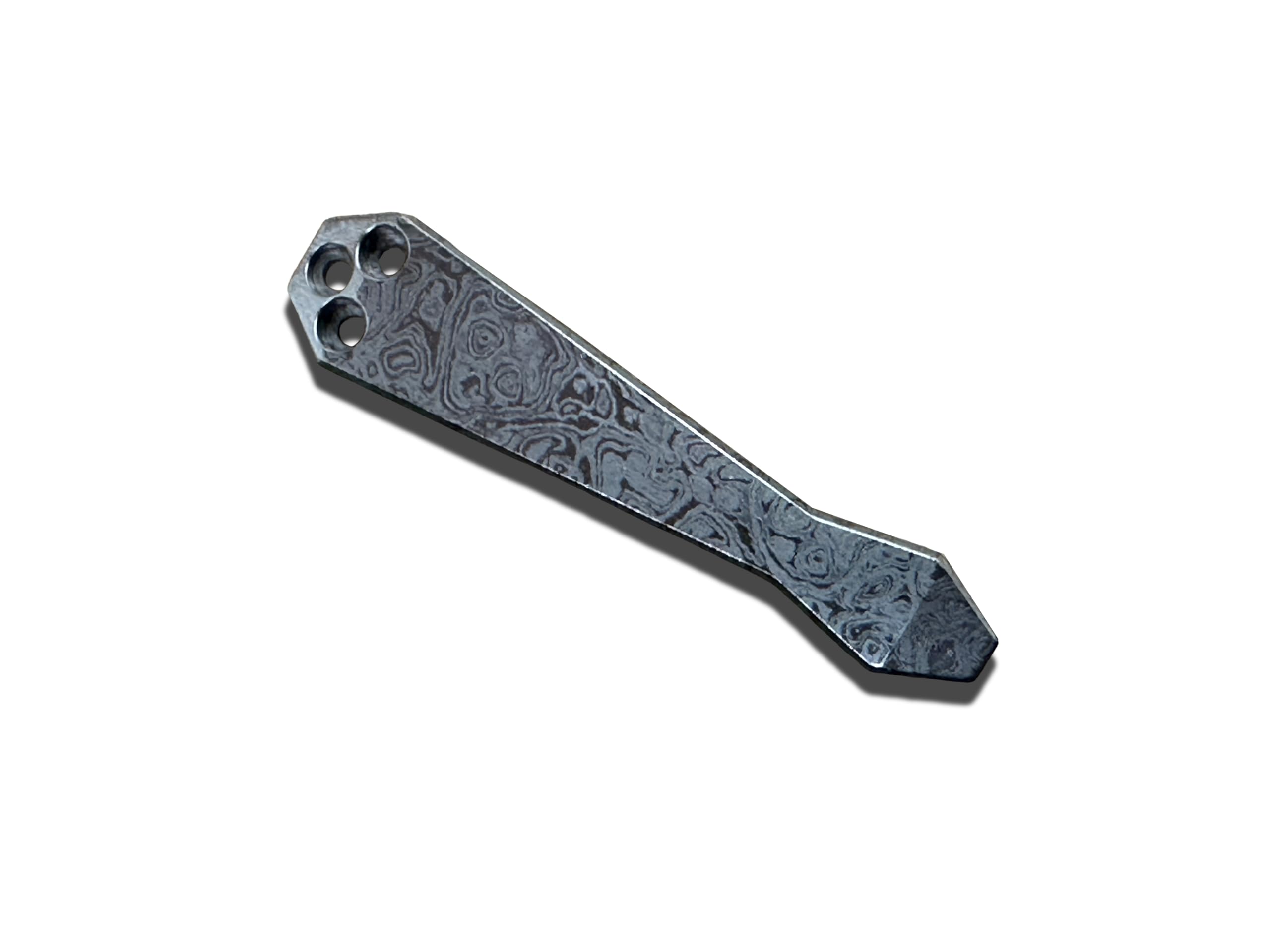 Oil Slick ALIEN engraved Zirconium Dmd CLIP for most Spyderco models