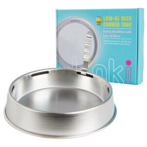 linki low-carb low-sugar rice cooker inner pot tray korean premium st304 stainless steel reduce carbohydrates by 20%. perfect fit in 4-6 cups rice cooker, made in korea (cook up to 3 servings with low-sugar rice)