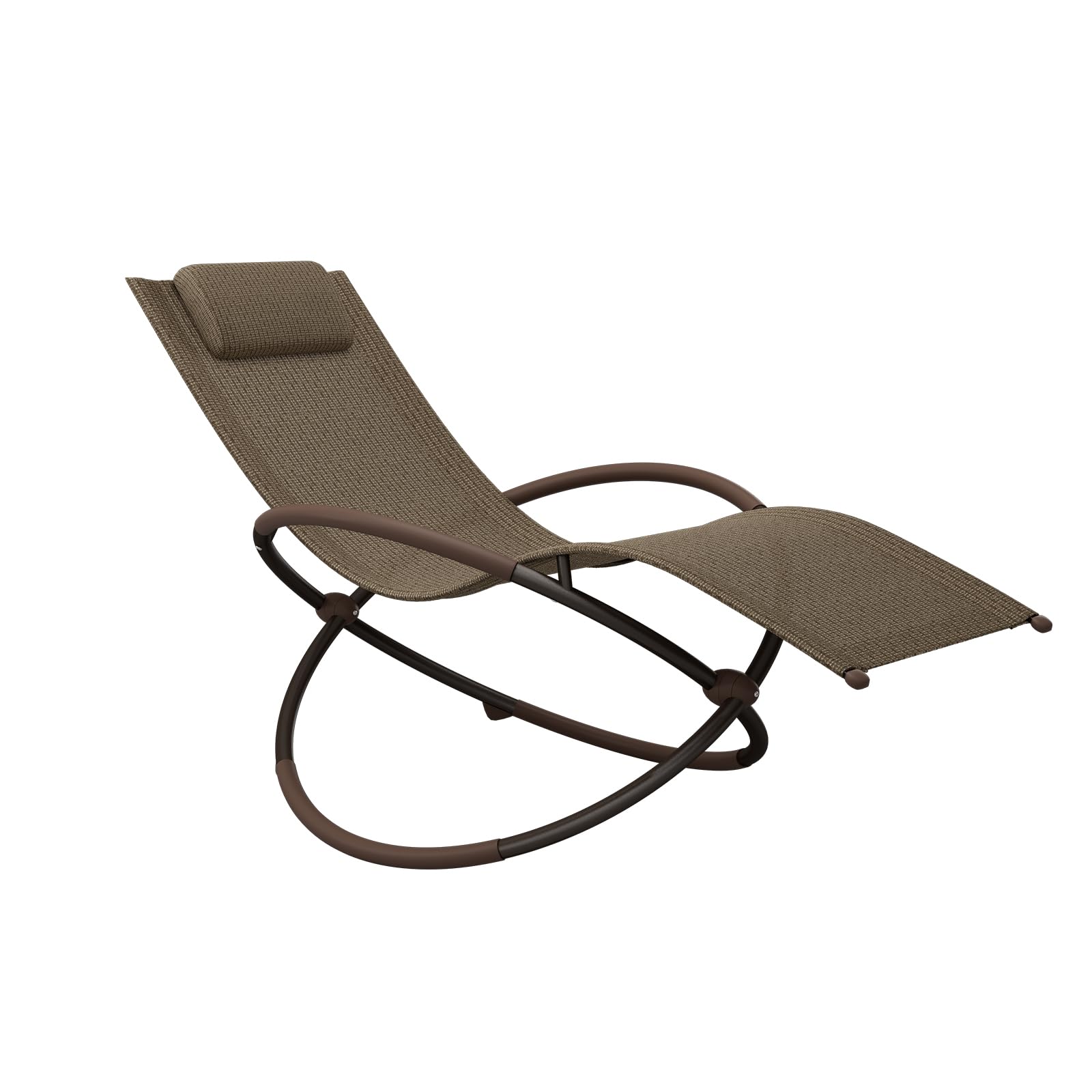 JEAREY Rocking Lounge Chair Outdoor Patio Lounge Chairs with Foam Armrest Chaise Lounge Patio Lounge Chairs for Poolside, Deck, Backyard