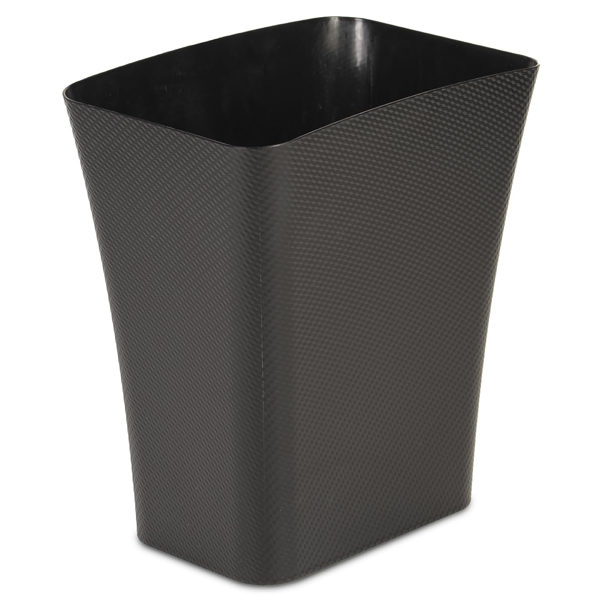 CLOROX Textura Slim Trash Can - 3.1 Gallon Small Waste Basket for Narrow Spaces - Skinny Plastic Garbage Bin for Bathroom, Bedroom, or Office, Black