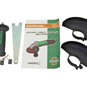 Hoteche 4-1/2"" 5"" Electric Variable Speed Angle Grinder 10AMP P800426A, Green