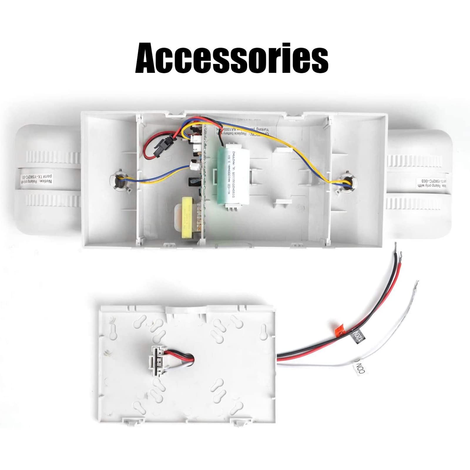 AKT LIGHTING Commercial Emergency Light, UL Certified, White Emergency Light Fixture with 2 LED Square Heads Adjustable & Backup Batteries Exit Lighting