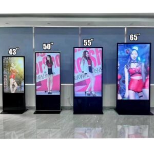 55 Inch Digital Signage Kiosk Non-Touchscreen,2GB+16GB Android 11,Floor Standing LCD Digital Signage, Commercial Interactive Advertising Display Screen, Digital Signage with Auto Media Player White