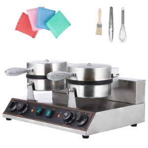 garveetech commercial electric waffle cone maker - commercial quality, nonstick surface, efficient heating