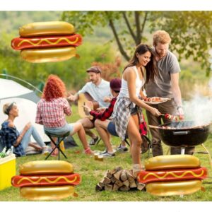 6PCS Hot Dog Balloon Food Themed Balloons, Hot Dog Decorations Balloons for Birthday, Baby Shower, Carnival, Fast Food Snacks BBQ Party Decorations