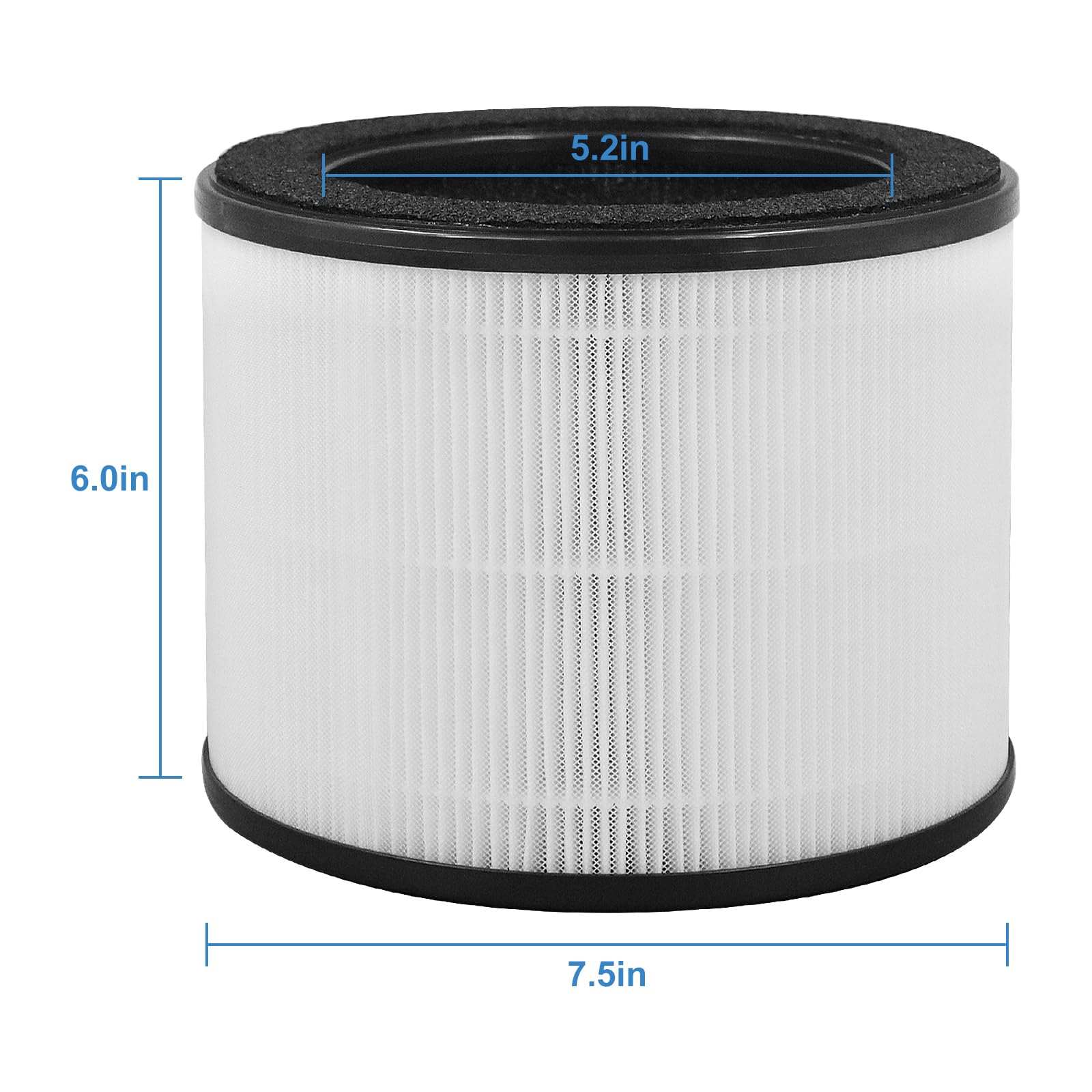 Laukowind for Coway Airmega 100 Air Purifier True HEPA Replacement Filter, White (1 Pack)