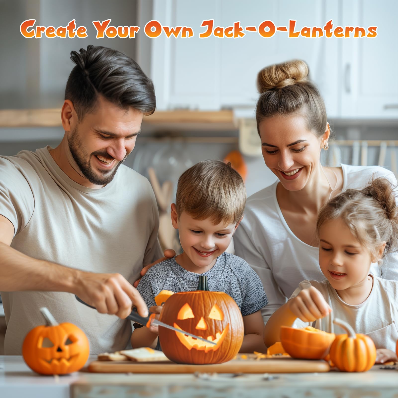 Halloween Pumpkin Carving Kit with Stencils, 30 PCS Professional Pumpkin Carving Tools, Heavy Duty Pumpkin Carving Knife, Safety Stainless Steel Jack-O-Lanterns Pumpkin Carving Set for Kids Adults