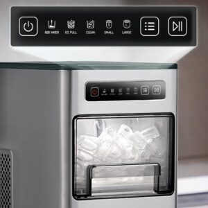 HiCOZY Countertop Ice Maker, Ice in 6 Mins, 24 lbs/Day, Portable & Compact Gift with Self-Cleaning, for Apartment/Cabinet/Kitchen/Office/Camping/RV（Gray Green）