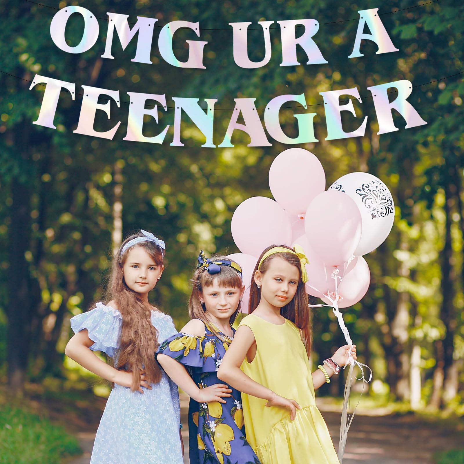 Generic Iridescent 'OMG UR A TEENAGER' Banner, 13th Birthday Party Decor for Girls, 13 Years Old Birthday Sign, Happy 13th Birthday Party Supplies