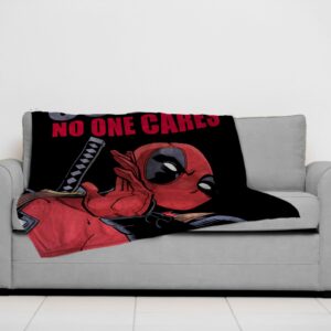 Marvel Deadpool Plush Throw Blanket - Measures 50 x 70 inches, Red and Black Super Soft Lightweight Fleece Bedding