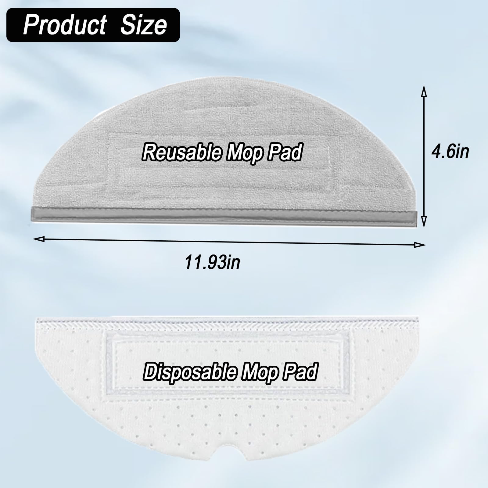 Mop Pad for Roborock S7 MaxV, S7 MaxV Ultra, S7 MaxV Plus, S7, S7+, S8, S8+ Robot Vacuum Cleaner, 8 Pcs Reusable Microfiber Mop Pads Accessories and 2 Pcs Disposable Mop Pads Replacement Part