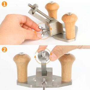 Router Plane Handheld Woodworking Tool - Adjustable Blade Hand Wood Planer, Stainless Steel Wood Shaver w/Depth Stop, High Configuration Hand Planer for Woodworking DIY Carpentry Industry