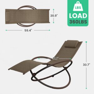 JEAREY Rocking Lounge Chair Outdoor Patio Lounge Chairs with Foam Armrest Chaise Lounge Patio Lounge Chairs for Poolside, Deck, Backyard