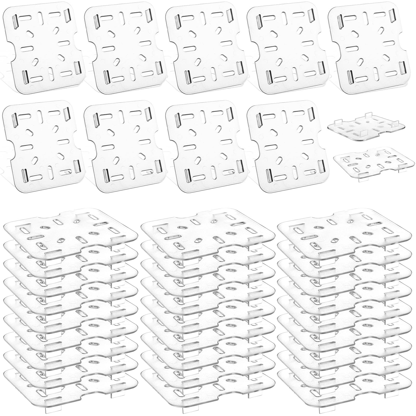 CoscosX 36 PCS Plastic Drain Shelf for 1/6 Size Food Pan Clear Plastic Grate Acrylic Food Drain Trays Plastic Drain Pan Clear Drain Tray for Food Fruit Vegetables Sink Teapot Dish Kitchen Restaurant