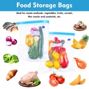 60 Pack Sous Vide Bags Vacuum Sealer Bag for Food, 4 Sizes Reusable Food Bags Vacuum Zipper Storage Bags with Air Valve Double Layers Food Storage