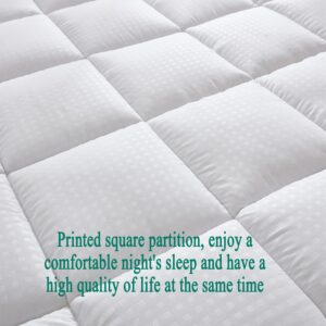 SWTMERRY Mattress Pad Topper - Extra Thick Mattress Pad Cover for Deep Sleep,4D Snow Down Alternative Fill Overfilled Plush Pillow Top with 8-21 Inch Deep Pocket (White, King)