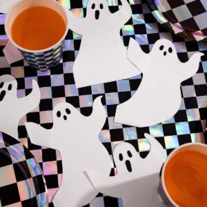 xo, Fetti Ghost Napkins - 3-ply, 50 pcs | Halloween Decoration, Spooky Season Tablescape, Haunted House Party, Kids Table Setting Decor